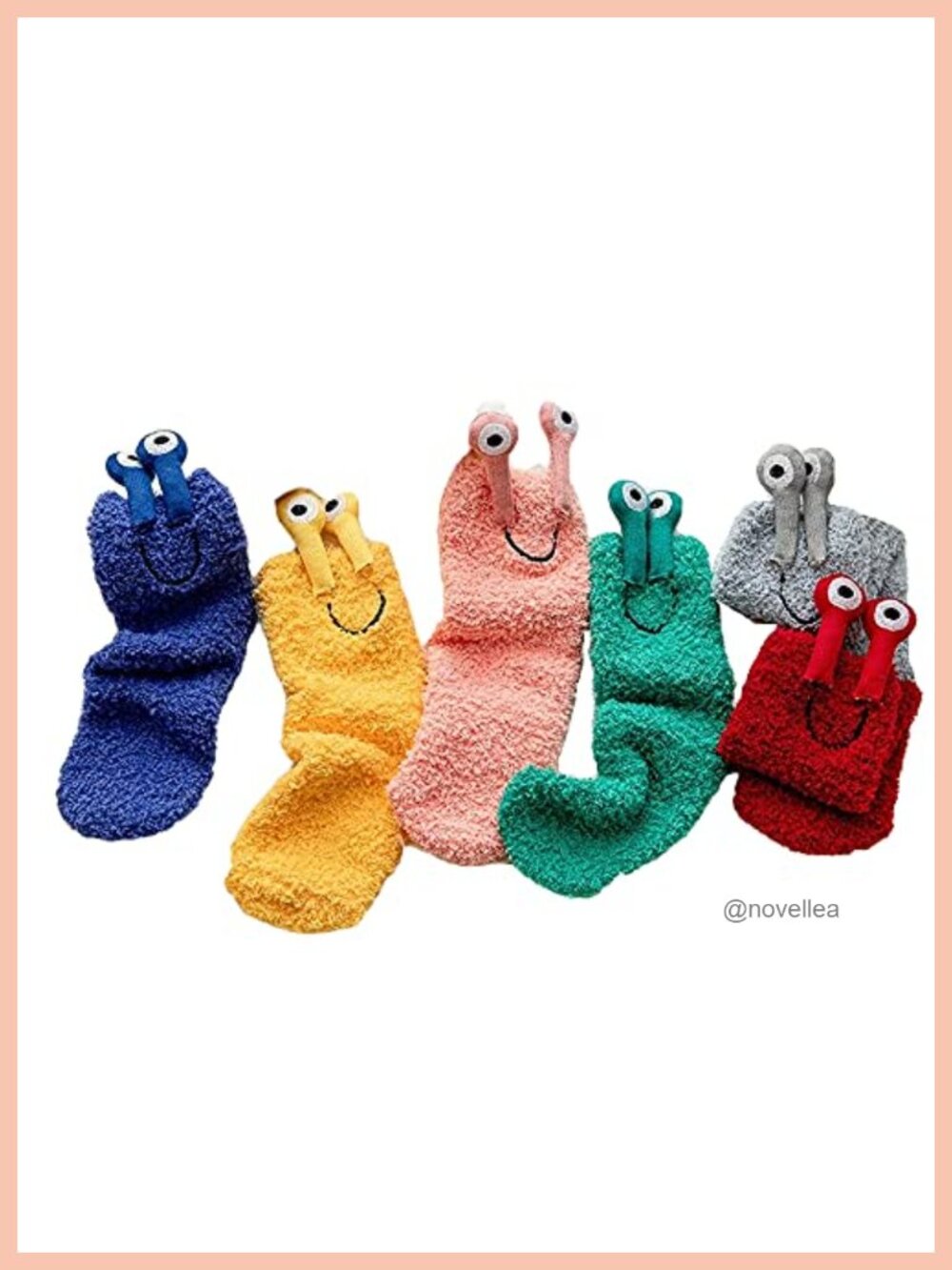 6 Pairs Fuzzy Fleece Snail Socks Warm Cozy Slipper Socks for Women